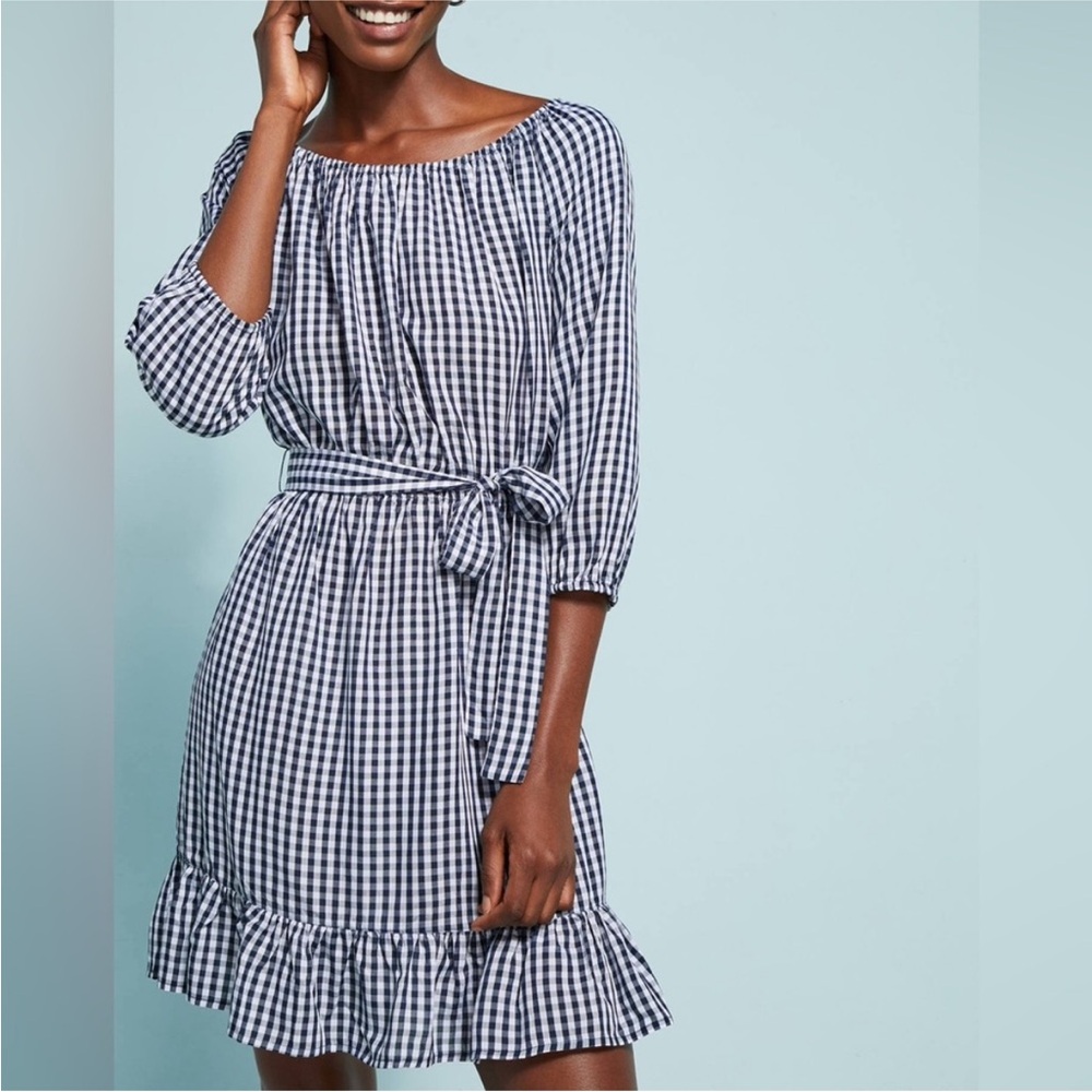 NWOT Seafolly Revolve Gingham Off The Shoulder Dress size S